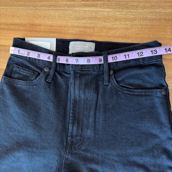 Everlane The Original Cheeky Jean Straight Leg High Rise Crop Sz 26 Black Denim - Picture 12 of 15